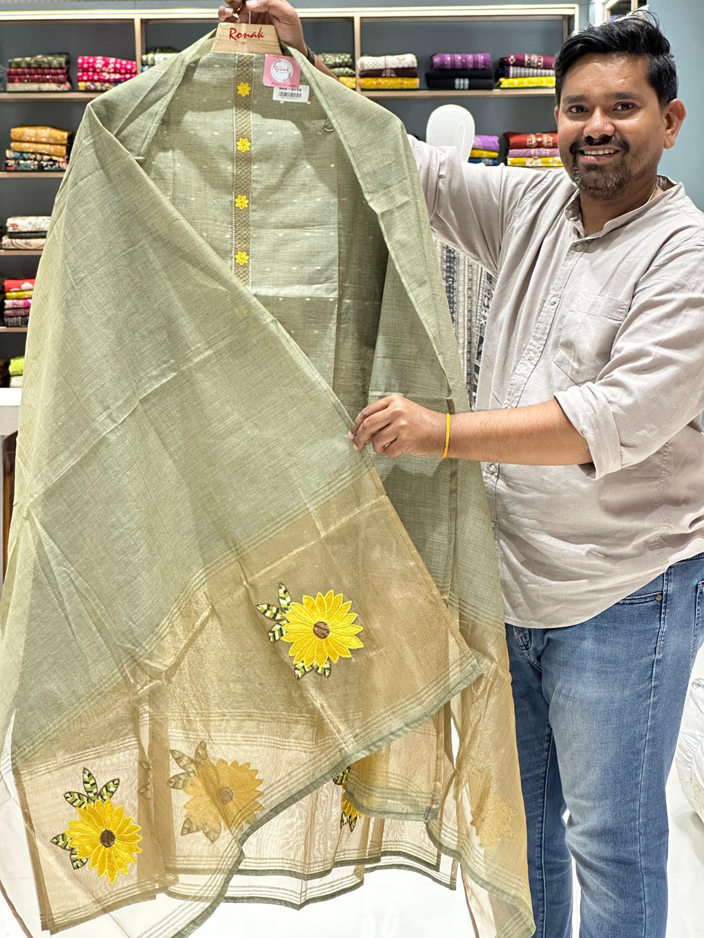 SOUTH chanderi silk unstich suits.