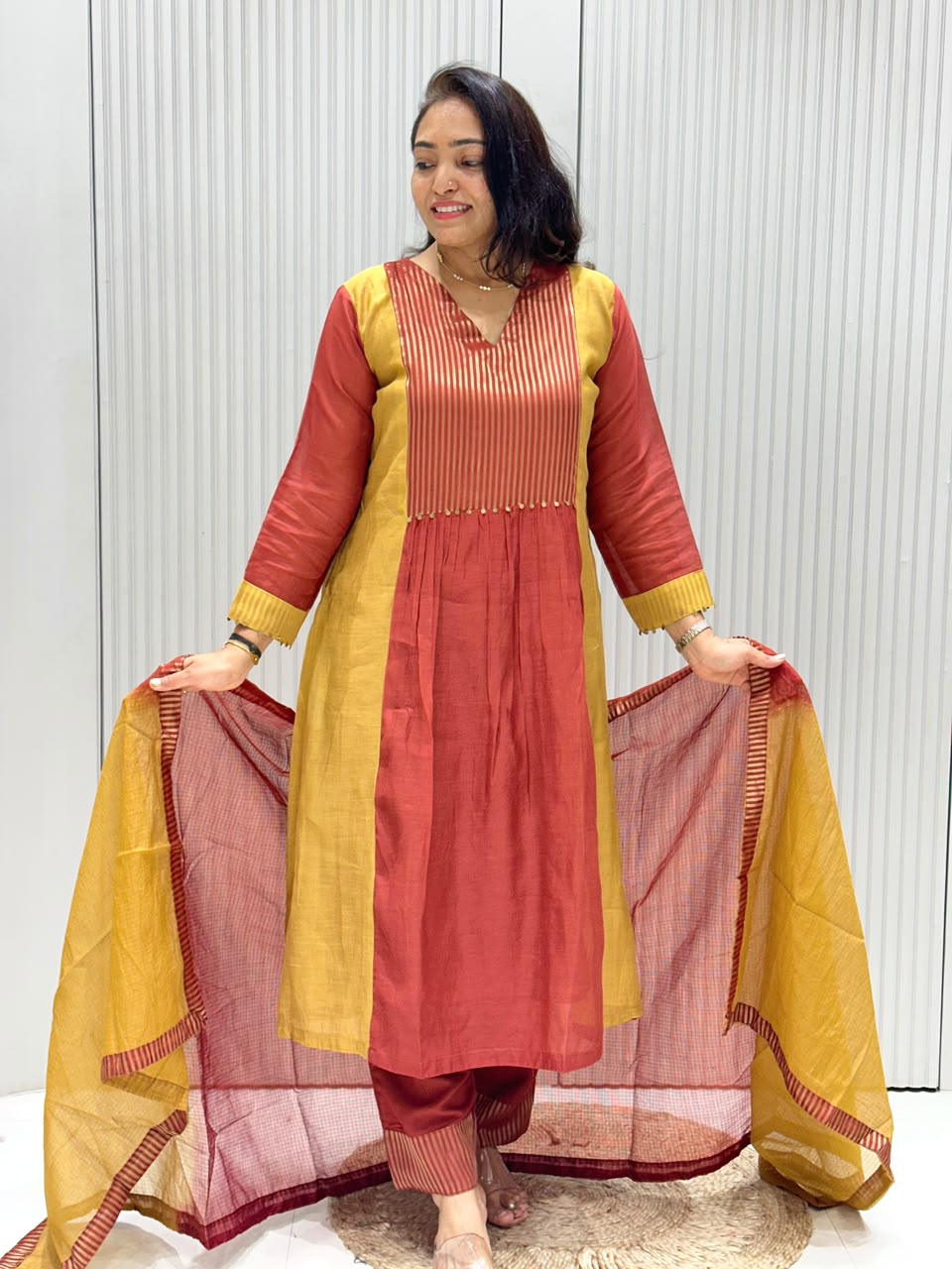 PURE MAL CHANDERI SUIT.