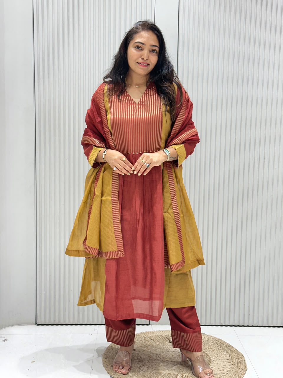 PURE MAL CHANDERI SUIT.