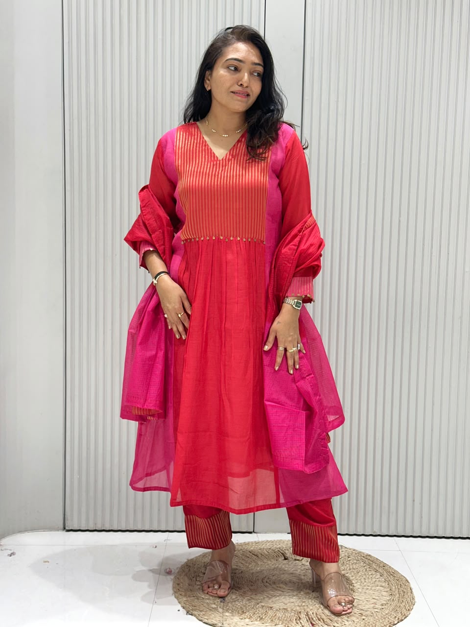 PURE MAL CHANDERI SUIT.